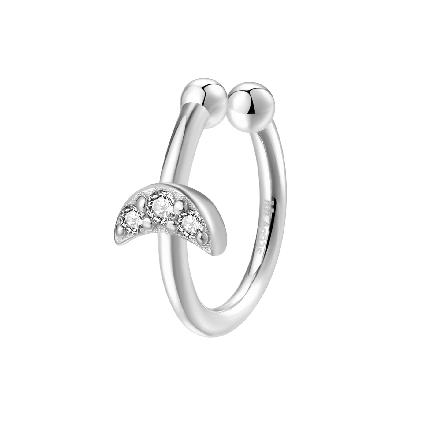 Moon Ear Cuff Sterling Silver
