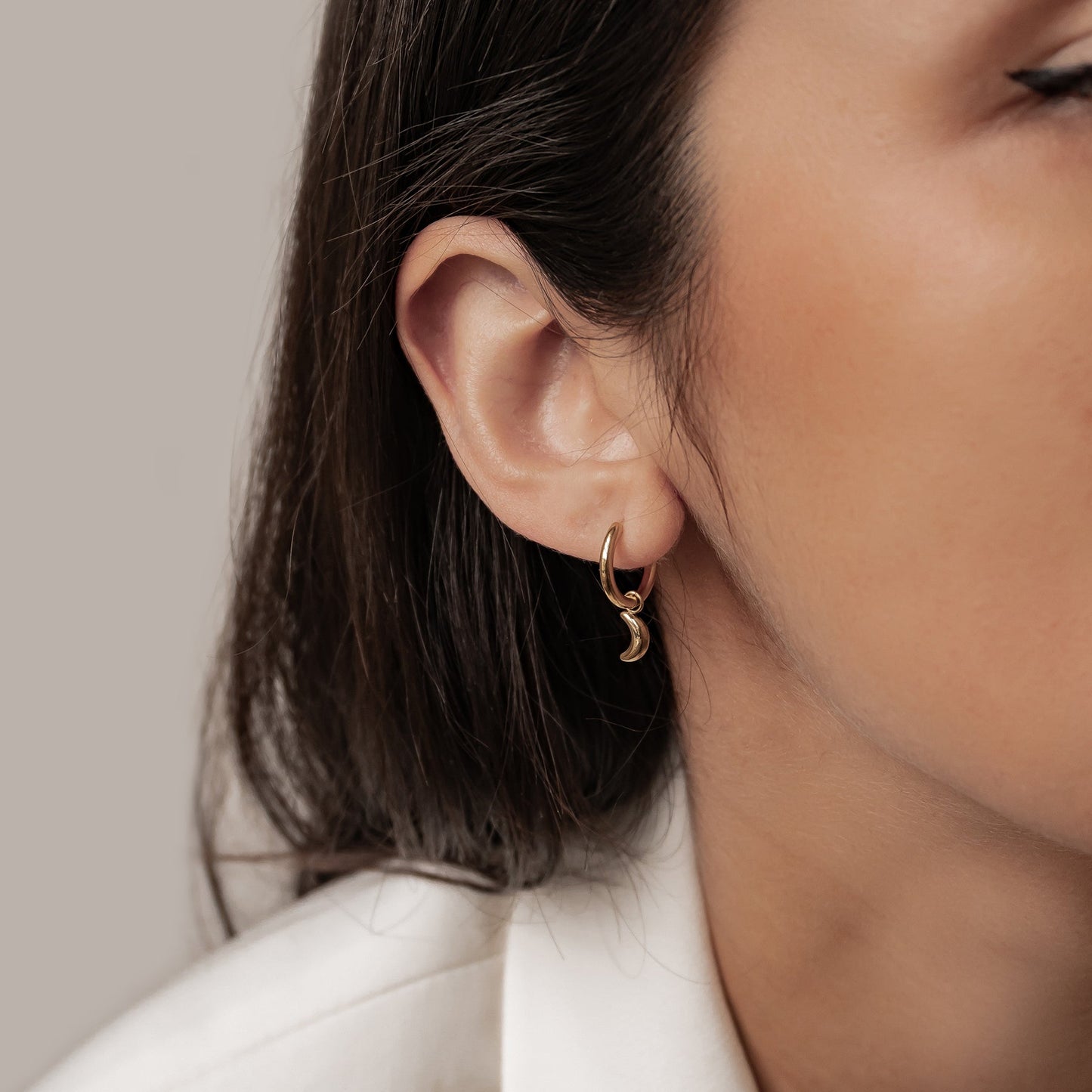 Moon and Star Hoop Earrings Waterproof