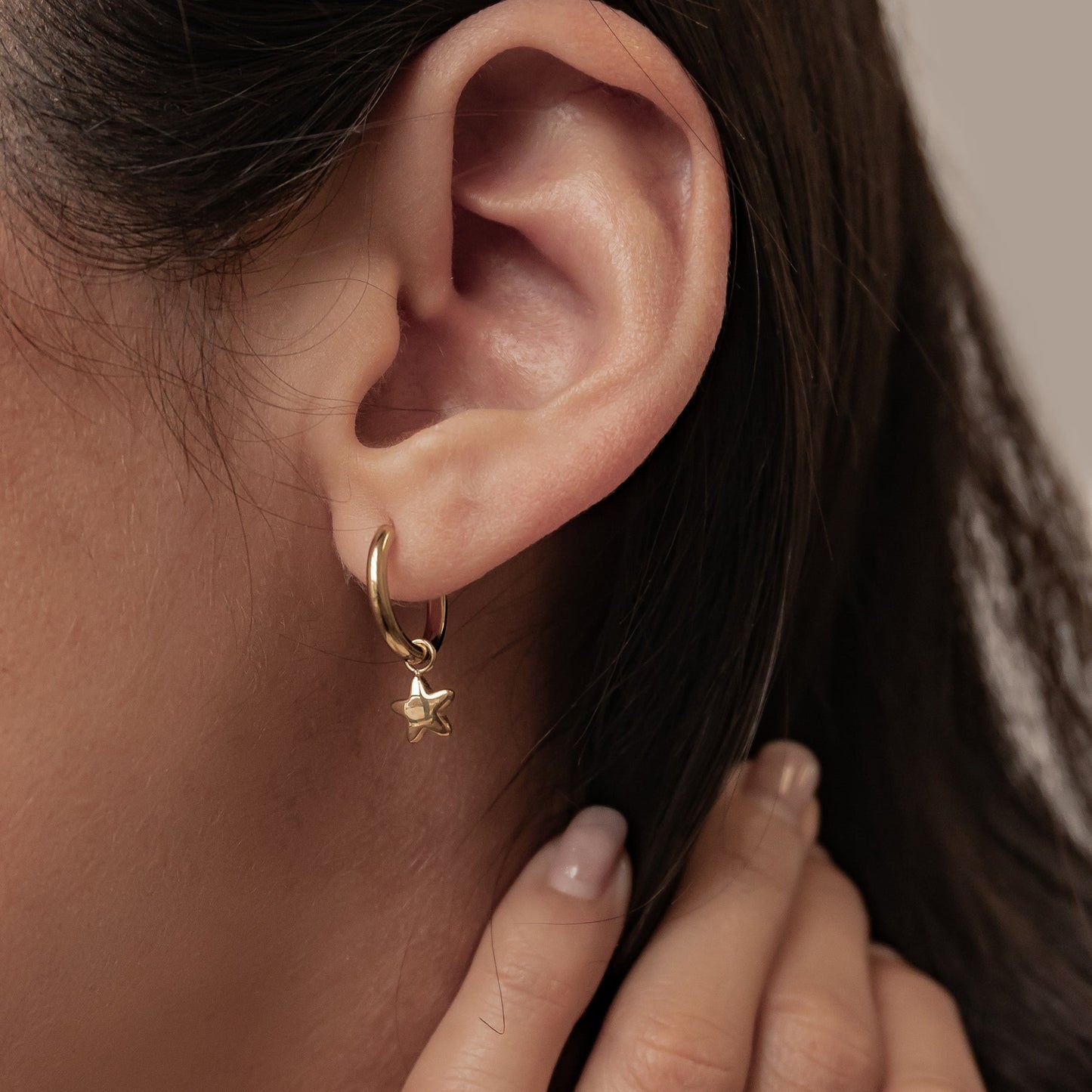 Moon and Star Hoop Earrings Waterproof