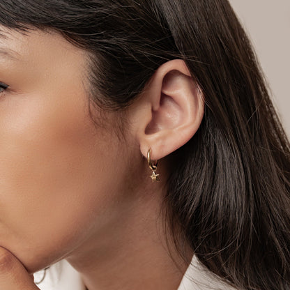 Moon and Star Hoop Earrings Waterproof