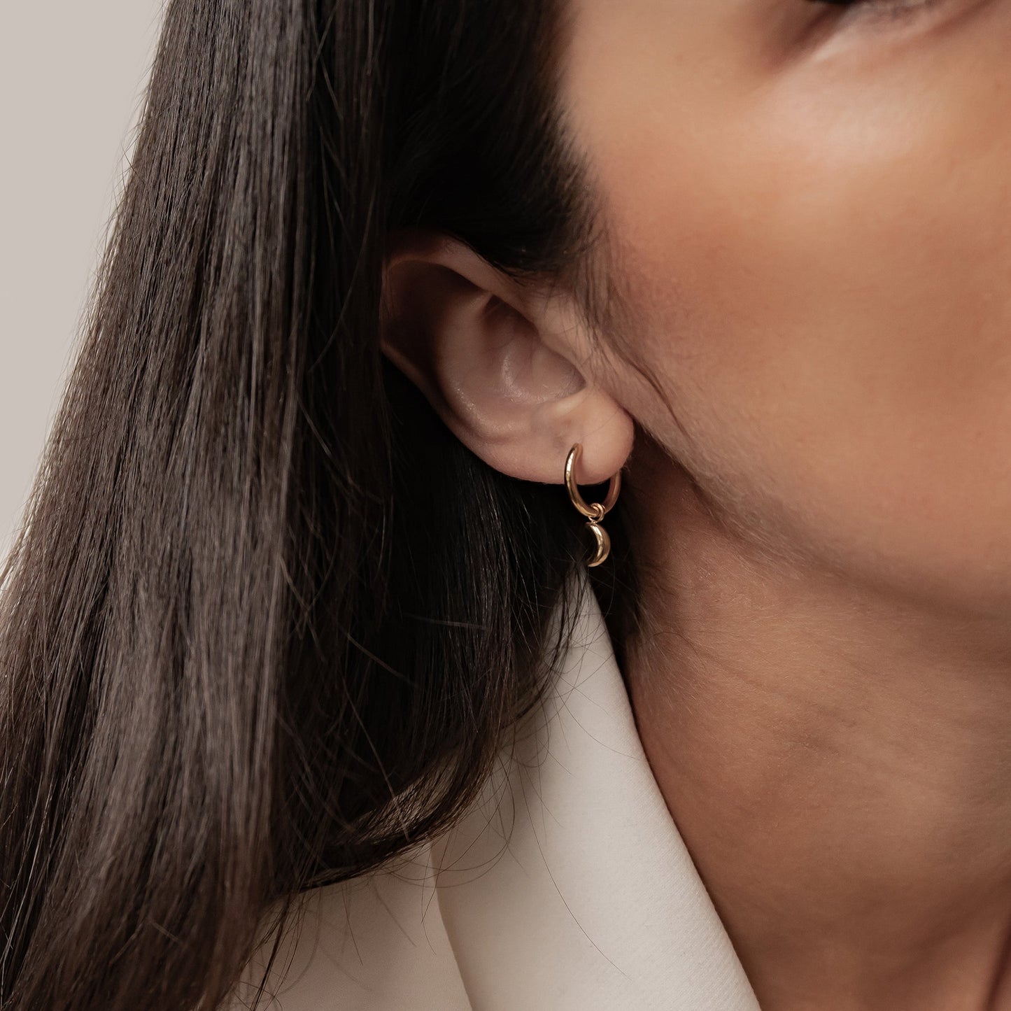 Moon and Star Hoop Earrings Waterproof