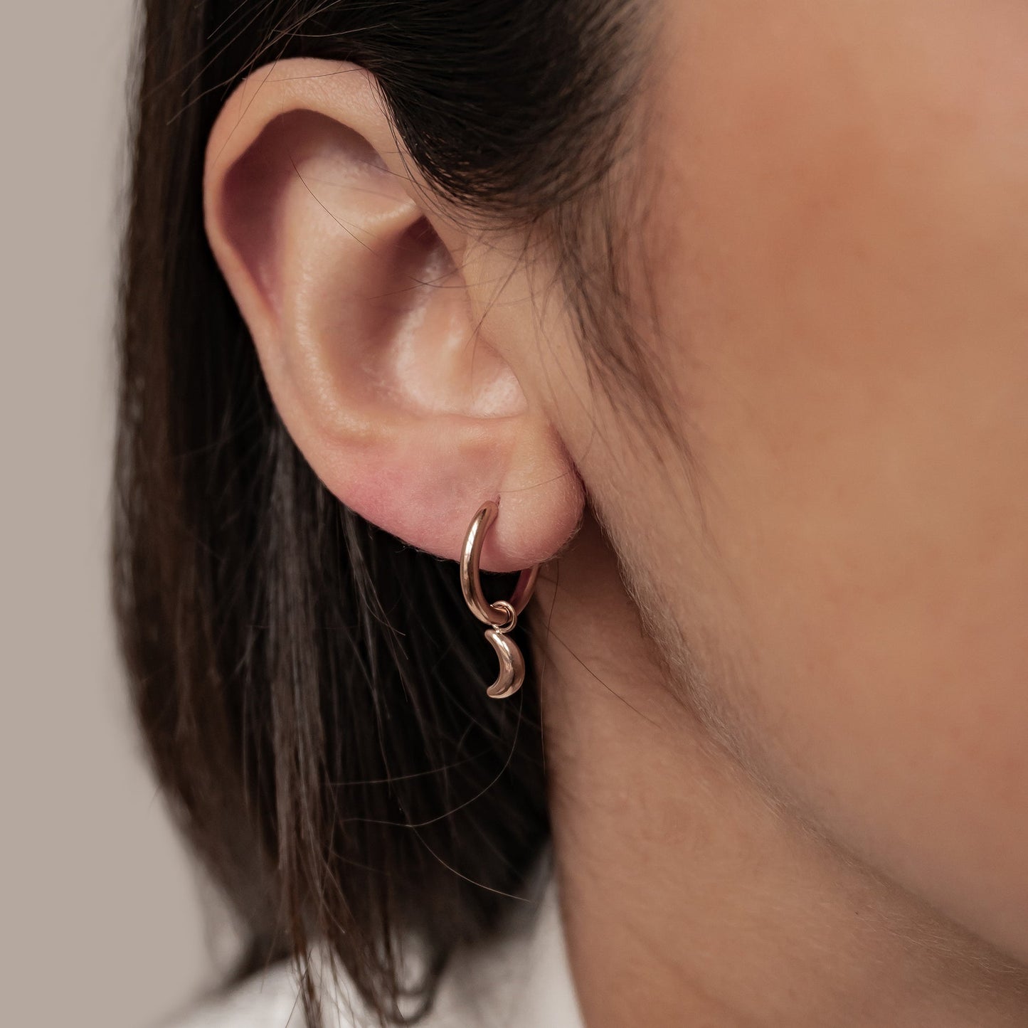 Moon and Star Hoop Earrings Waterproof
