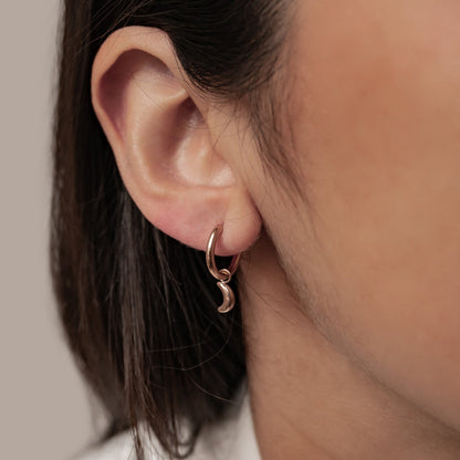 Moon and Star Hoop Earrings Waterproof