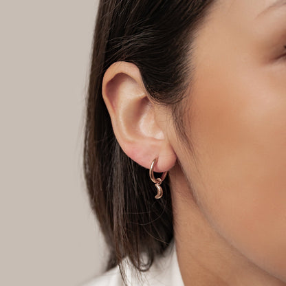 Moon and Star Hoop Earrings Waterproof