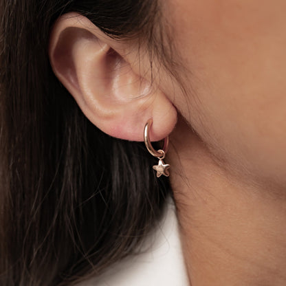 Moon and Star Hoop Earrings Waterproof