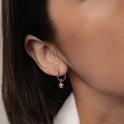 Moon and Star Hoop Earrings Waterproof