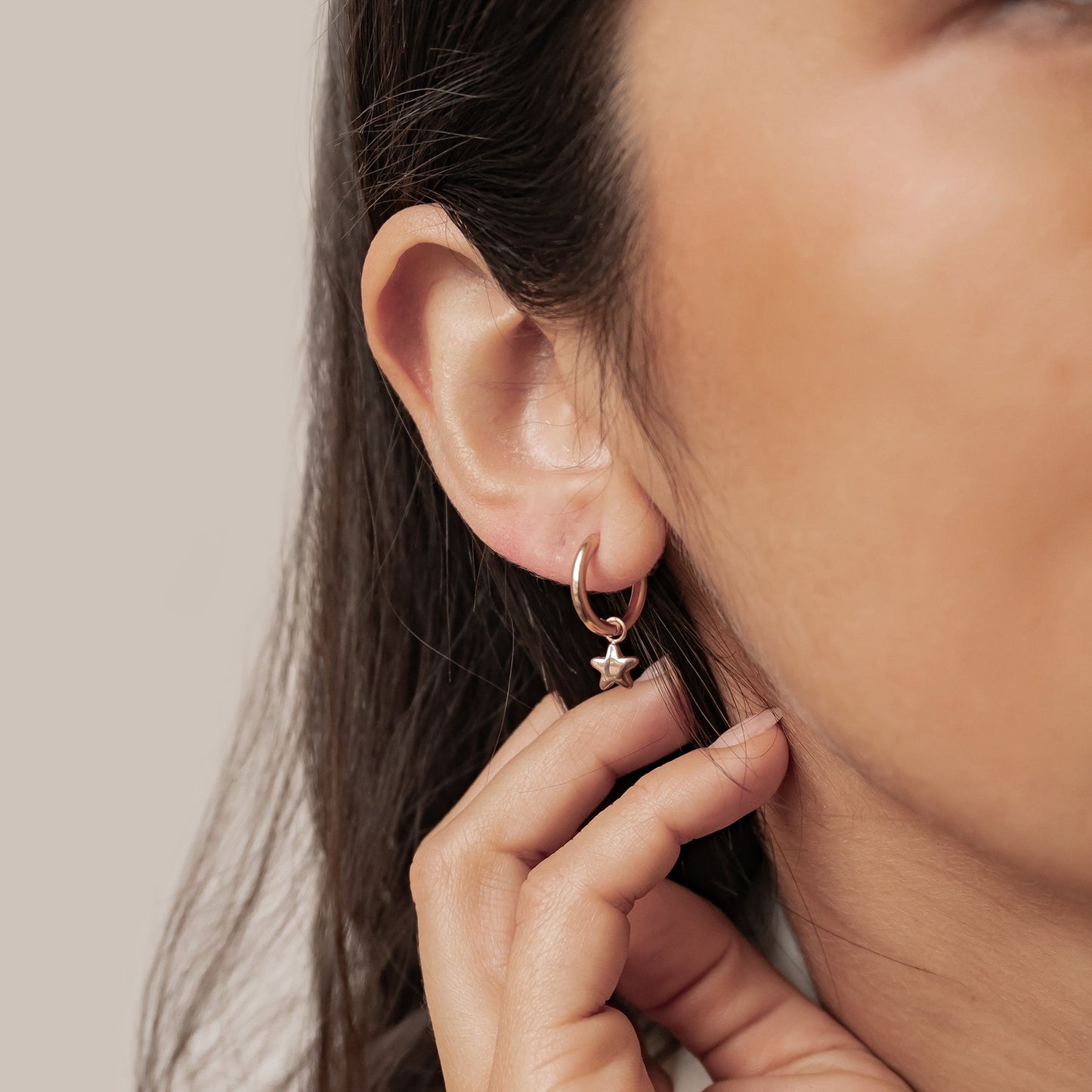 Moon and Star Hoop Earrings Waterproof