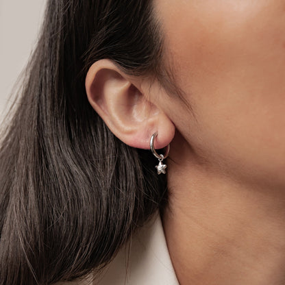Moon and Star Hoop Earrings Waterproof