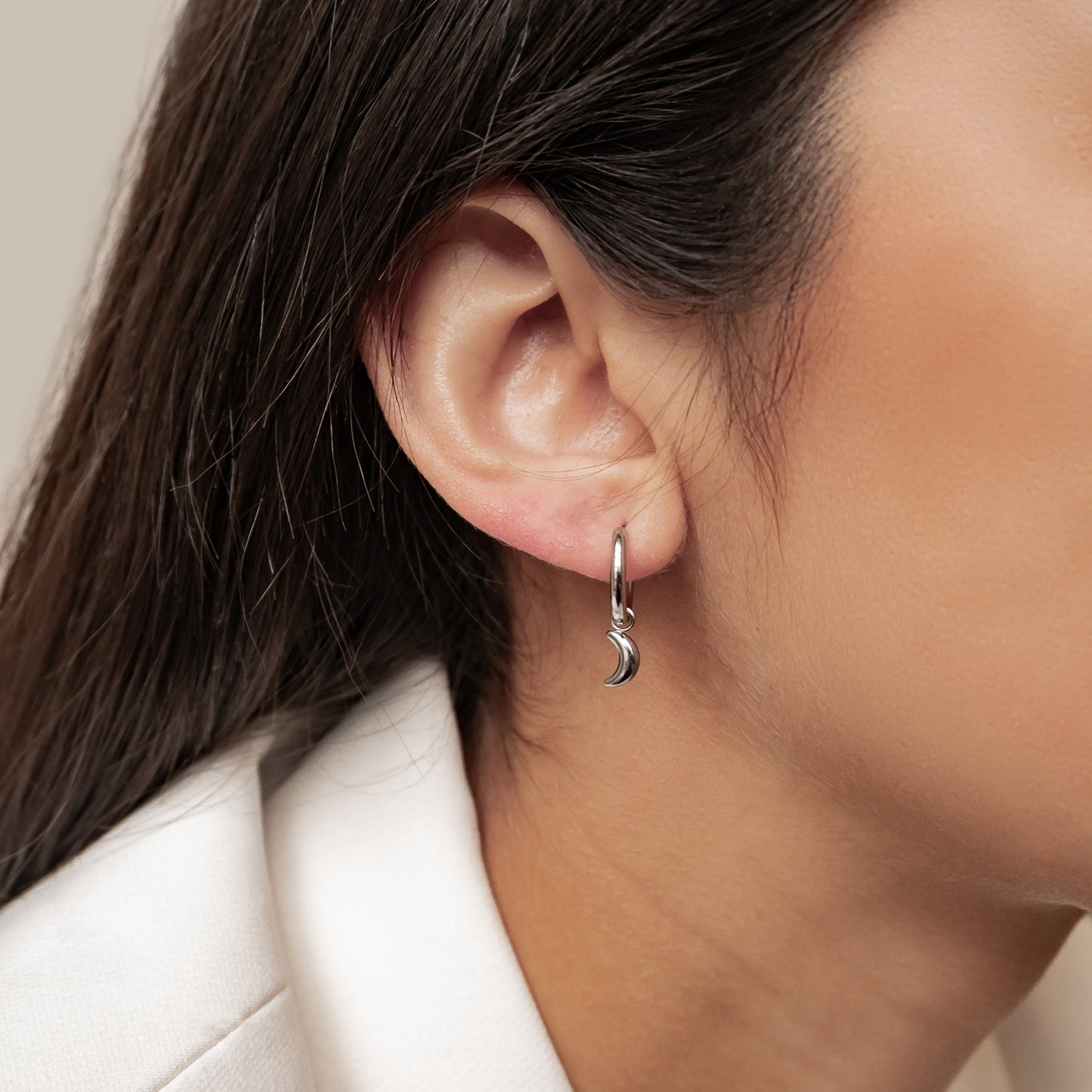 Moon and Star Hoop Earrings Waterproof