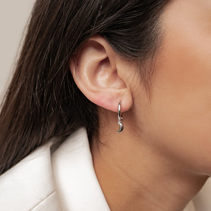 Moon and Star Hoop Earrings Waterproof