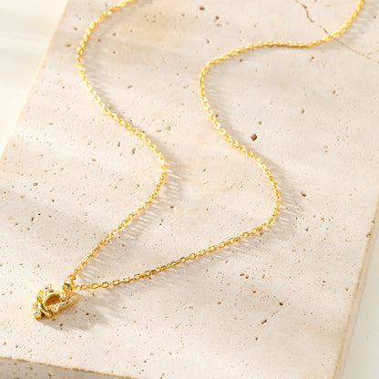 Moon & Star Pendant Necklace Sterling Silver