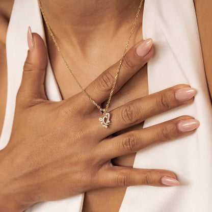 Moon & Star Pendant Necklace Sterling Silver