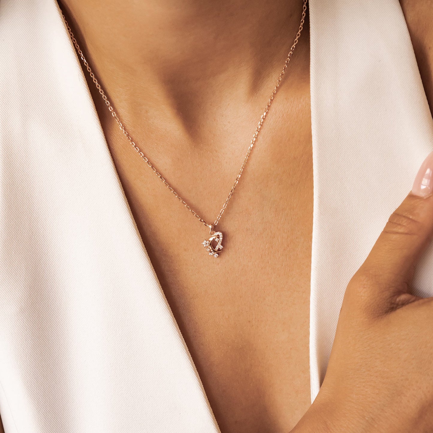 Moon & Star Pendant Necklace Sterling Silver