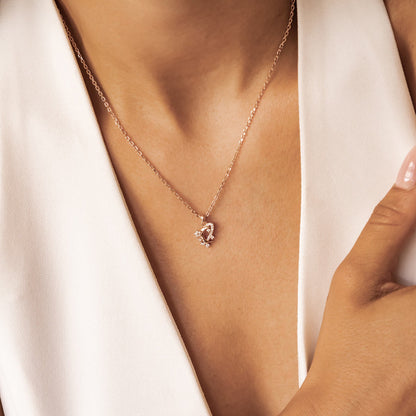 Moon & Star Pendant Necklace Sterling Silver