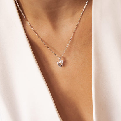 Moon & Star Pendant Necklace Sterling Silver