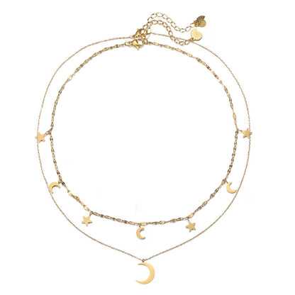 Moon and Star Jewelry Necklace Set Waterproof
