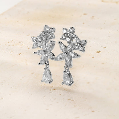 Morning Dew Drop Earrings Sterling Silver