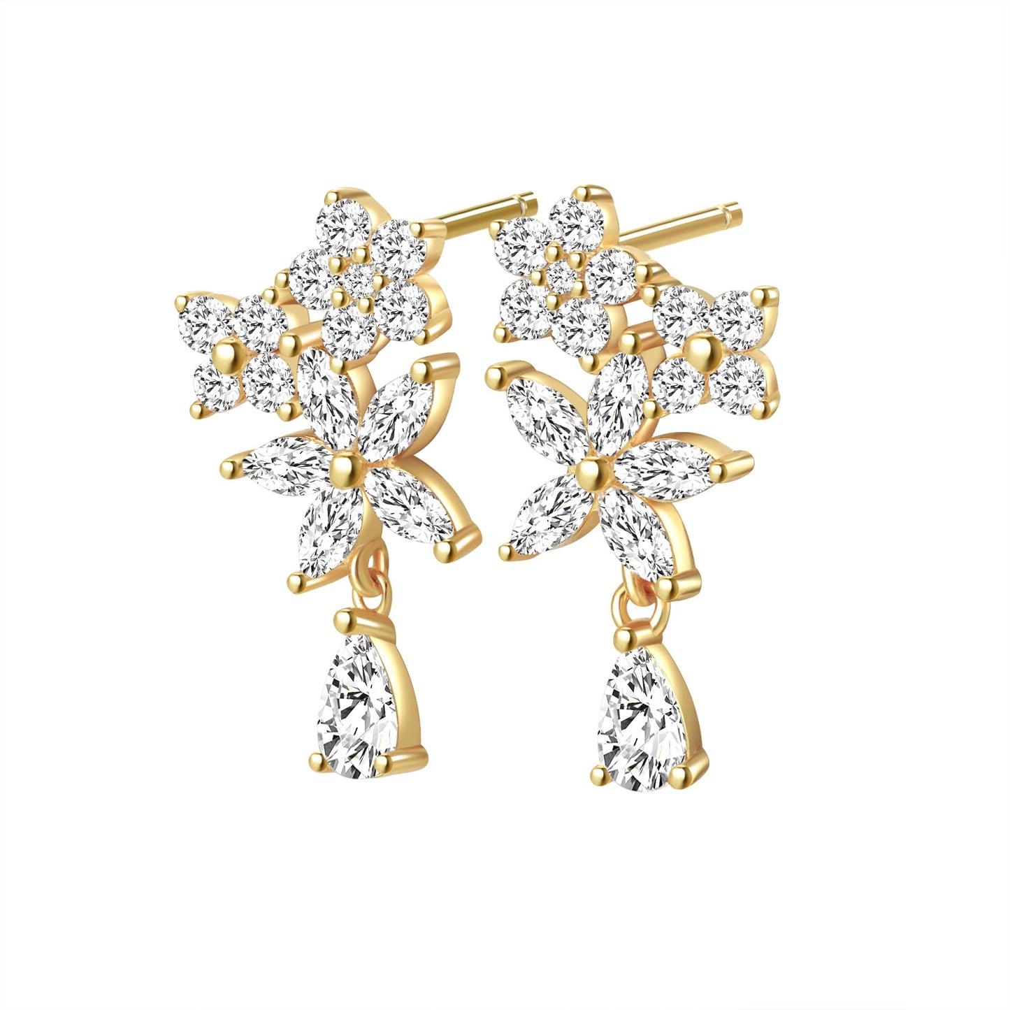 Morning Dew Drop Earrings Sterling Silver