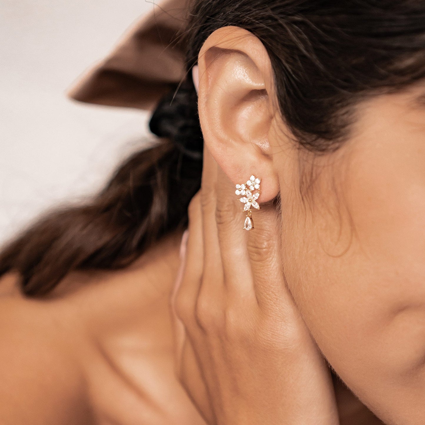 Morning Dew Drop Earrings Sterling Silver