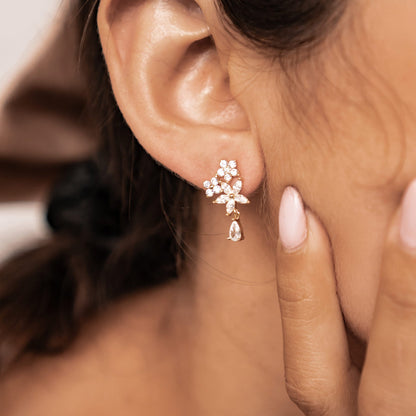 Morning Dew Drop Earrings Sterling Silver