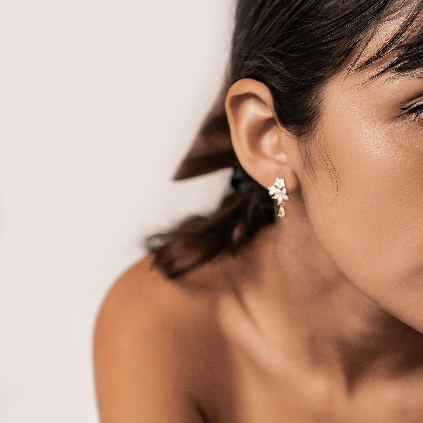 Morning Dew Drop Earrings Sterling Silver