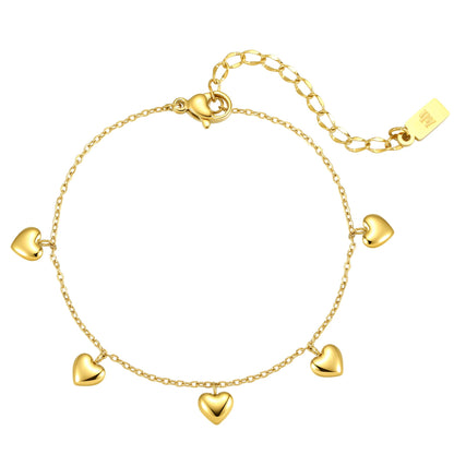 Multiple Chunky Heart Bracelet Waterproof