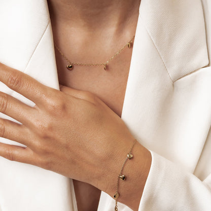 Multiple Chunky Heart Bracelet Waterproof