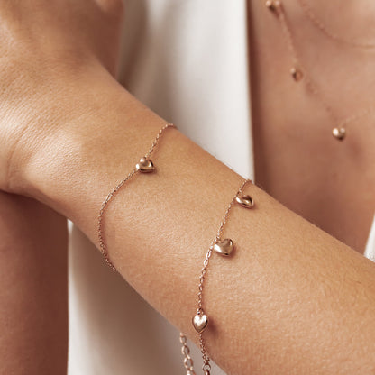 Multiple Chunky Heart Bracelet Waterproof