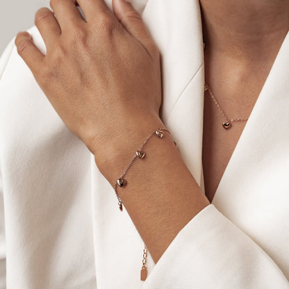 Multiple Chunky Heart Bracelet Waterproof