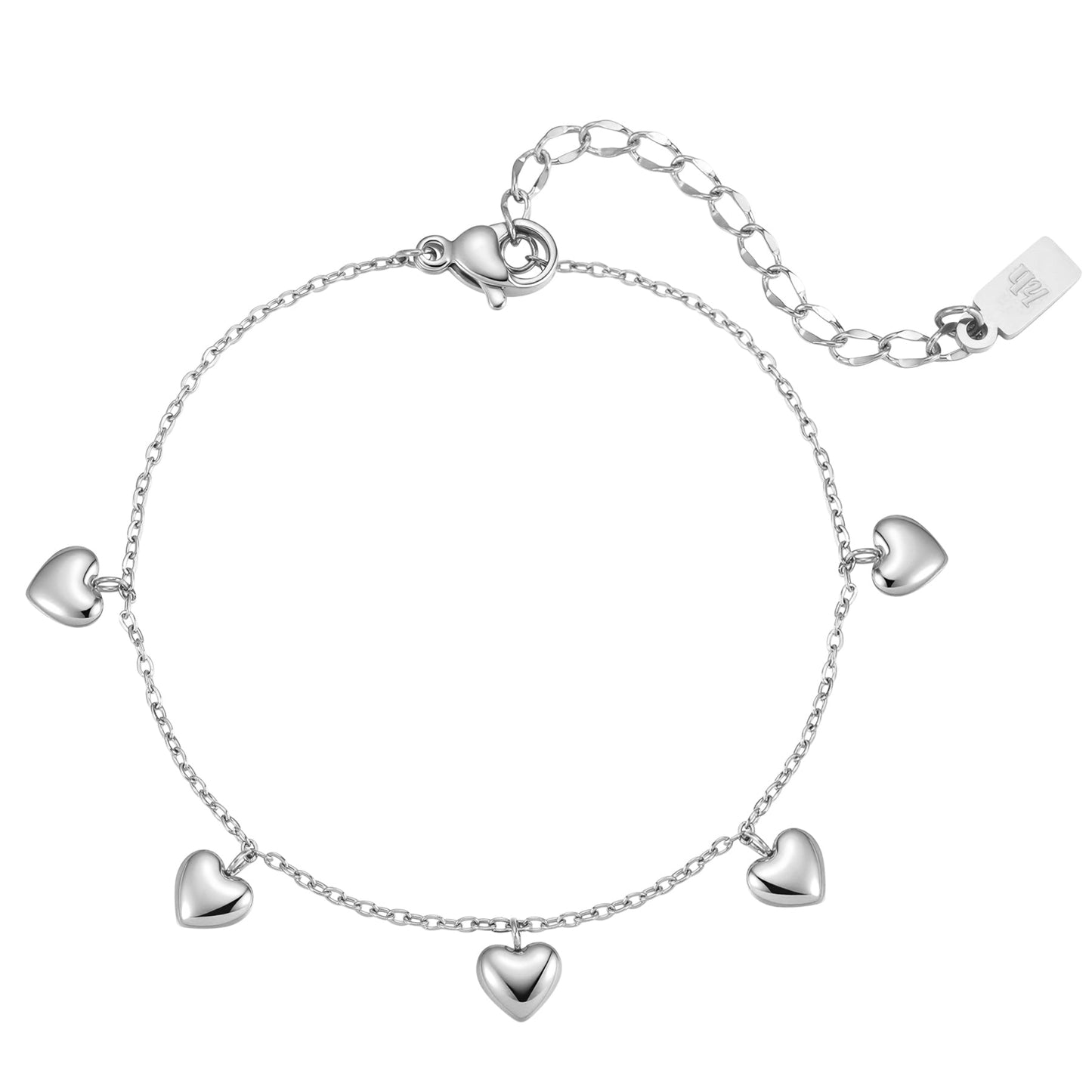 Multiple Chunky Heart Bracelet Waterproof