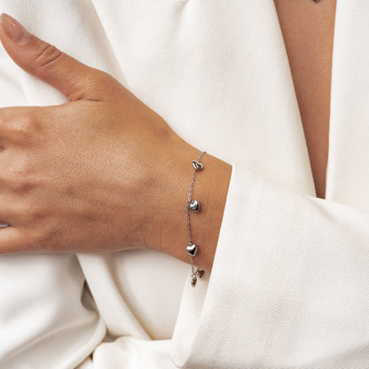 Multiple Chunky Heart Bracelet Waterproof