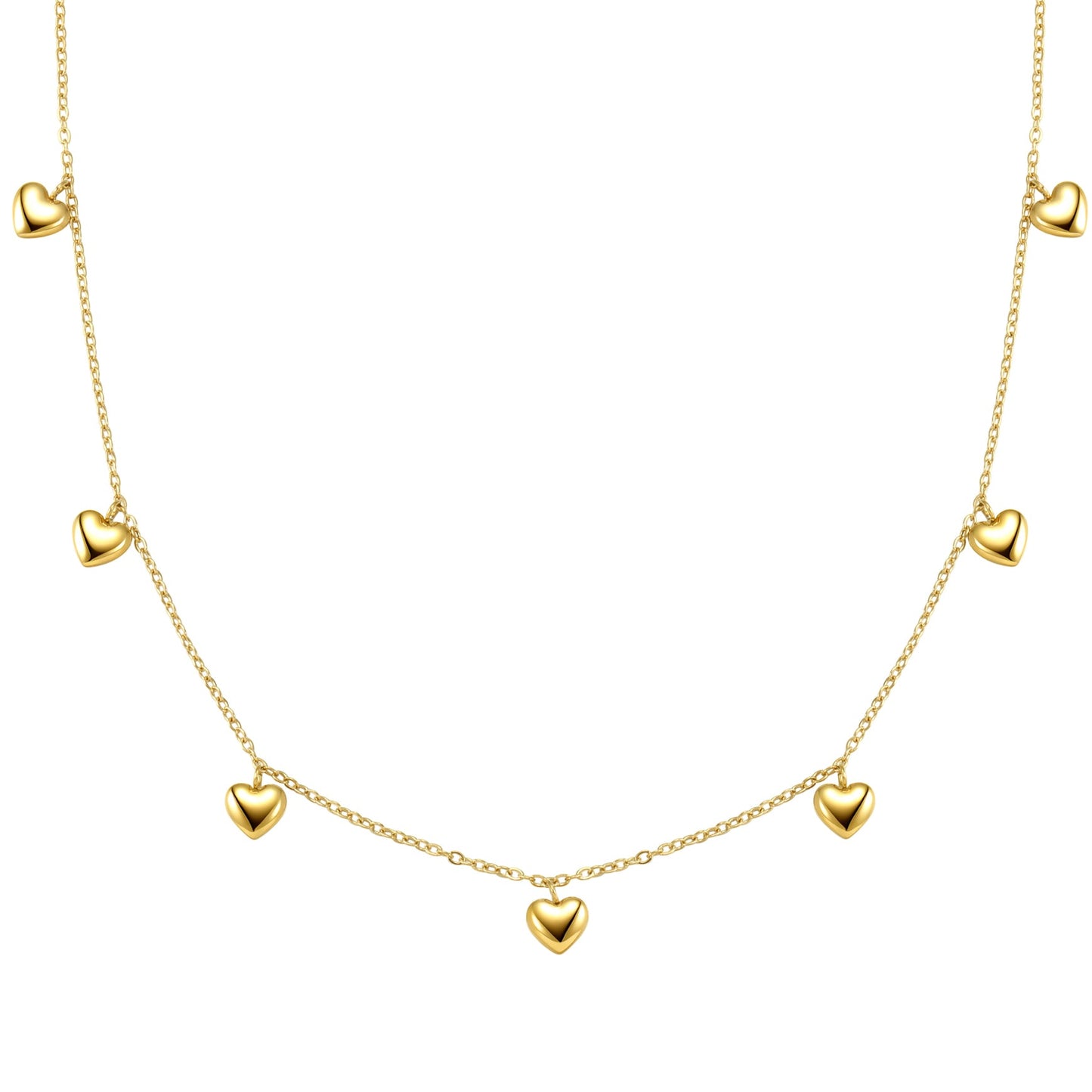 Multiple Chunky Heart Necklace Waterproof