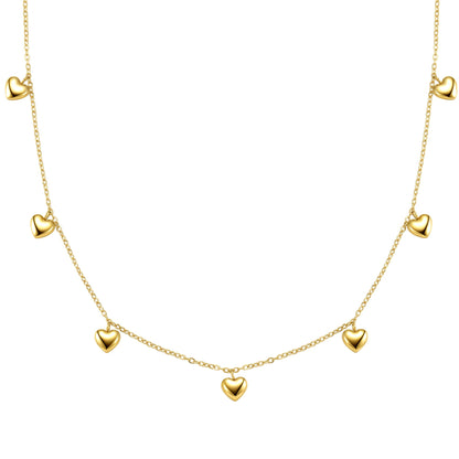 Multiple Chunky Heart Necklace Waterproof