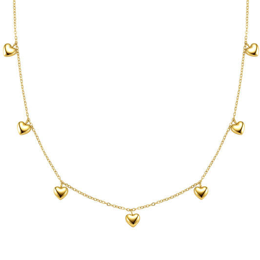 Multiple Chunky Heart Necklace Waterproof