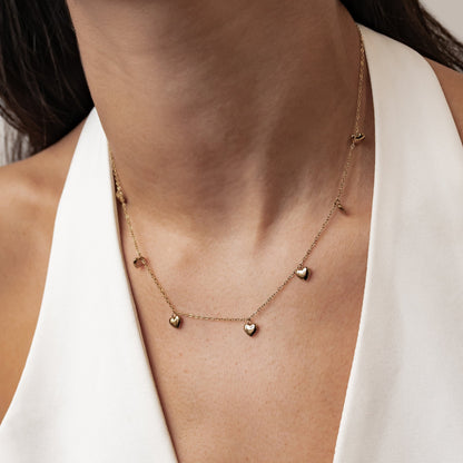 Multiple Chunky Heart Necklace Waterproof