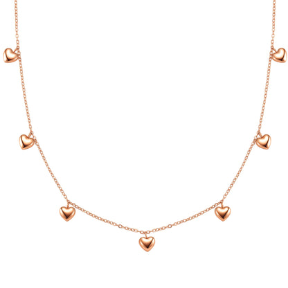 Multiple Chunky Heart Necklace Waterproof