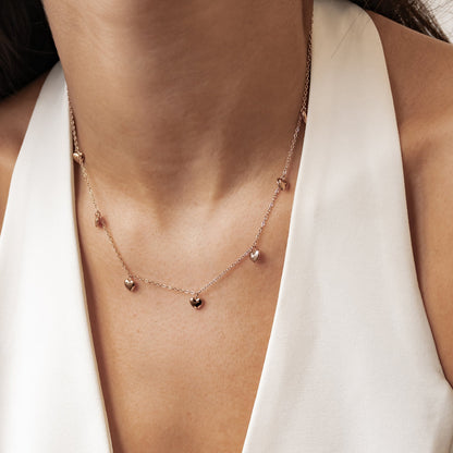 Multiple Chunky Heart Necklace Waterproof