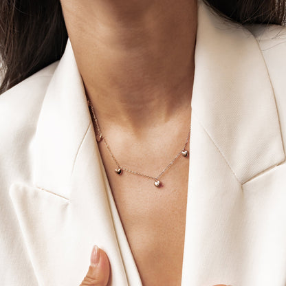 Multiple Chunky Heart Necklace Waterproof