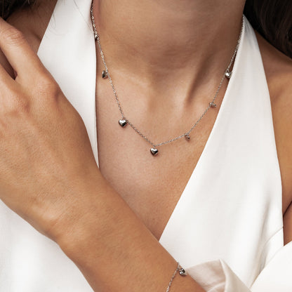 Multiple Chunky Heart Necklace Waterproof