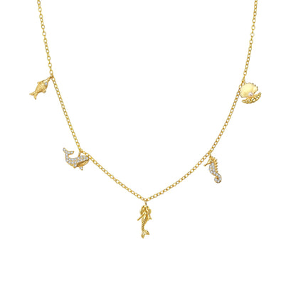 Ocean Charms Necklace Sterling Silver
