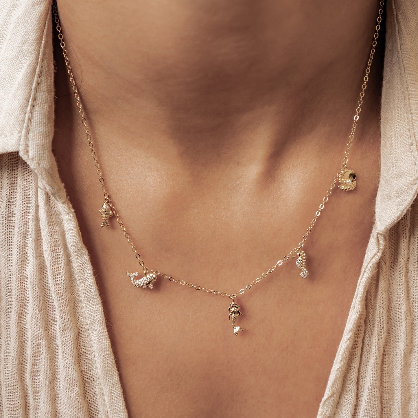 Ocean Charms Necklace Sterling Silver