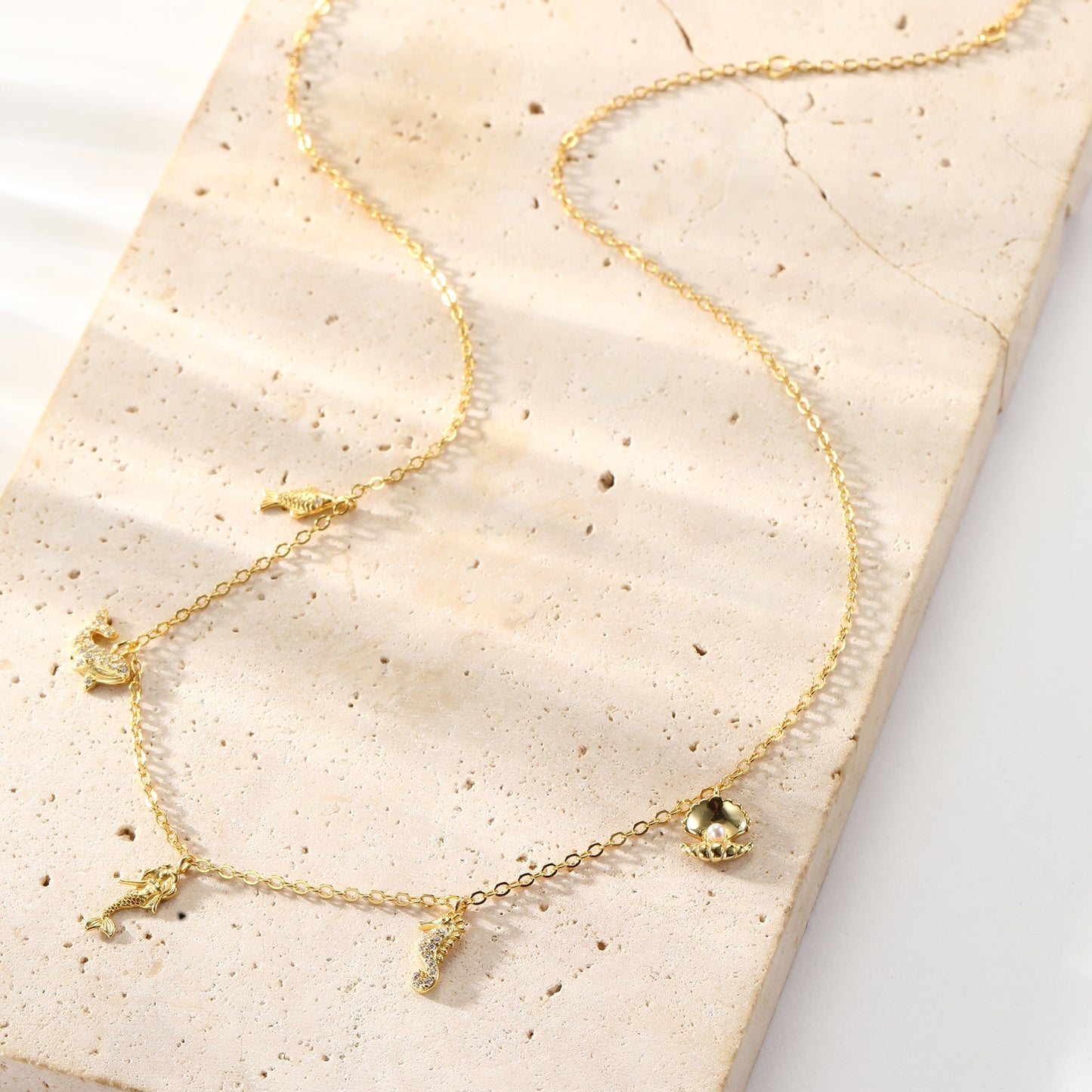 Ocean Charms Necklace Sterling Silver