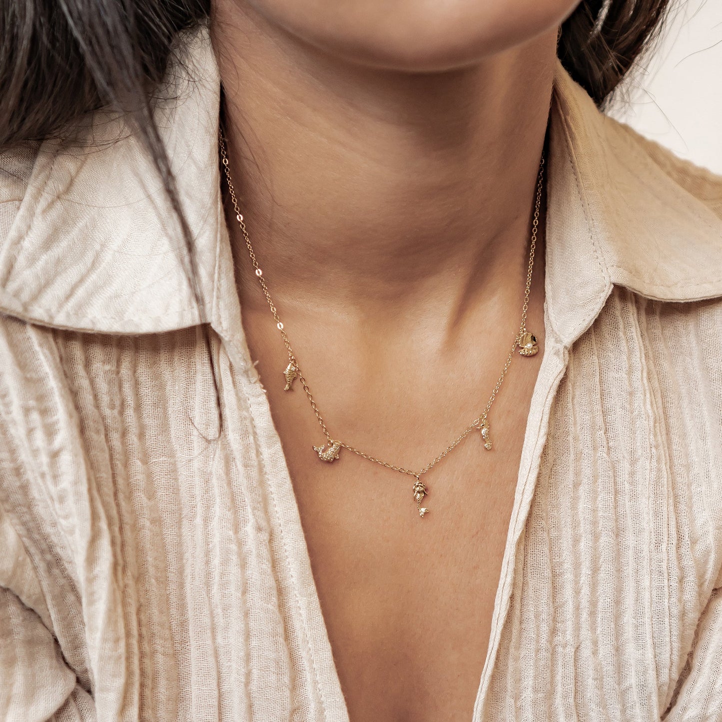 Ocean Charms Necklace Sterling Silver