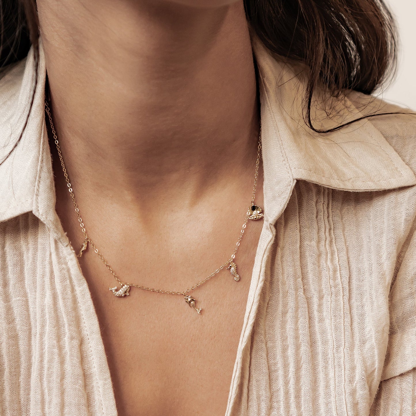 Ocean Charms Necklace Sterling Silver