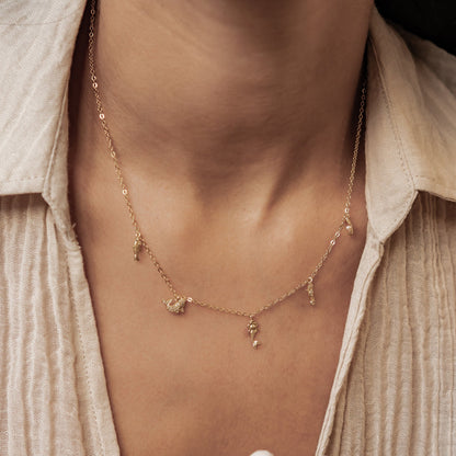 Ocean Charms Necklace Sterling Silver