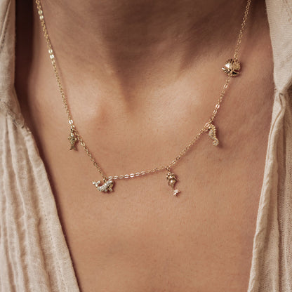 Ocean Charms Necklace Sterling Silver