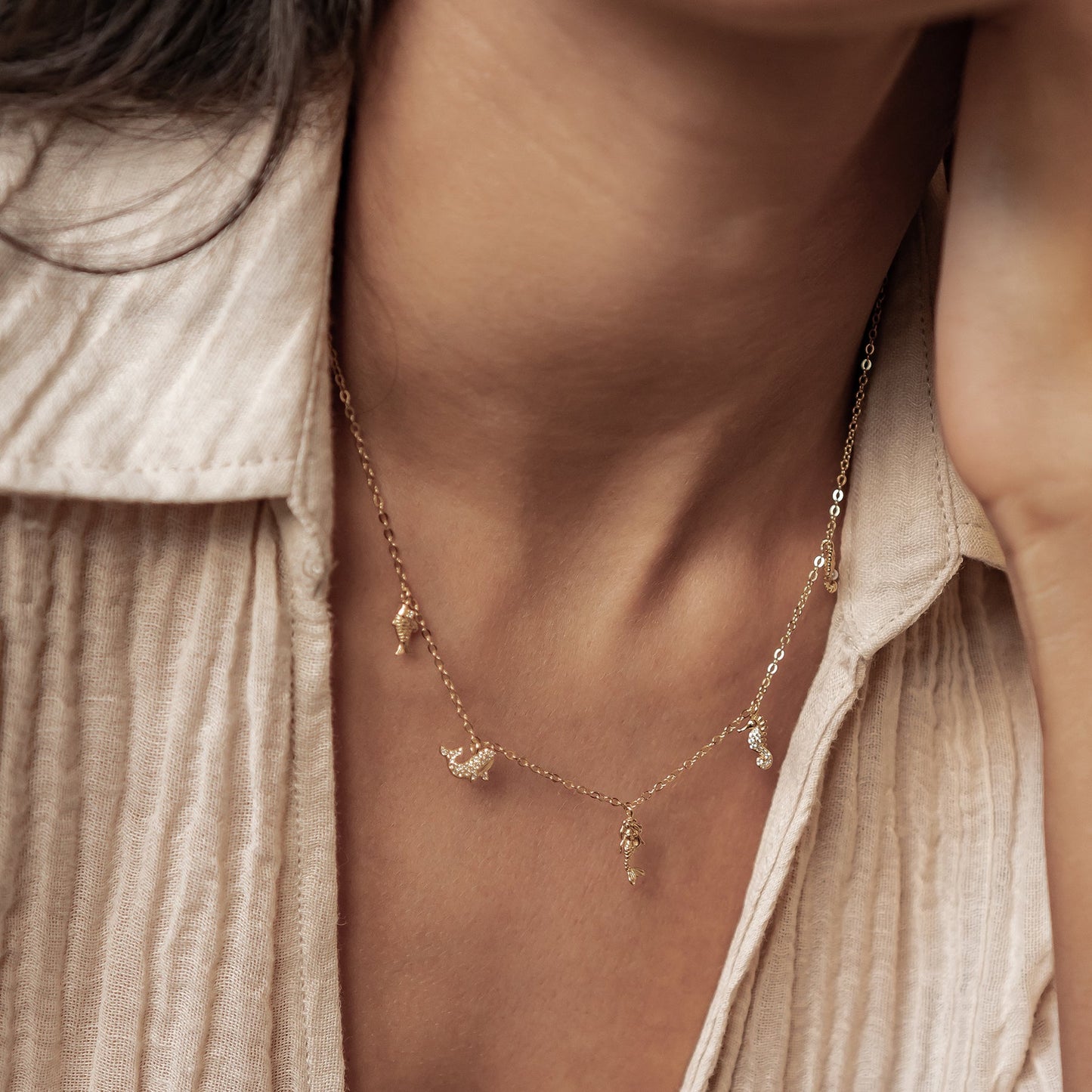 Ocean Charms Necklace Sterling Silver