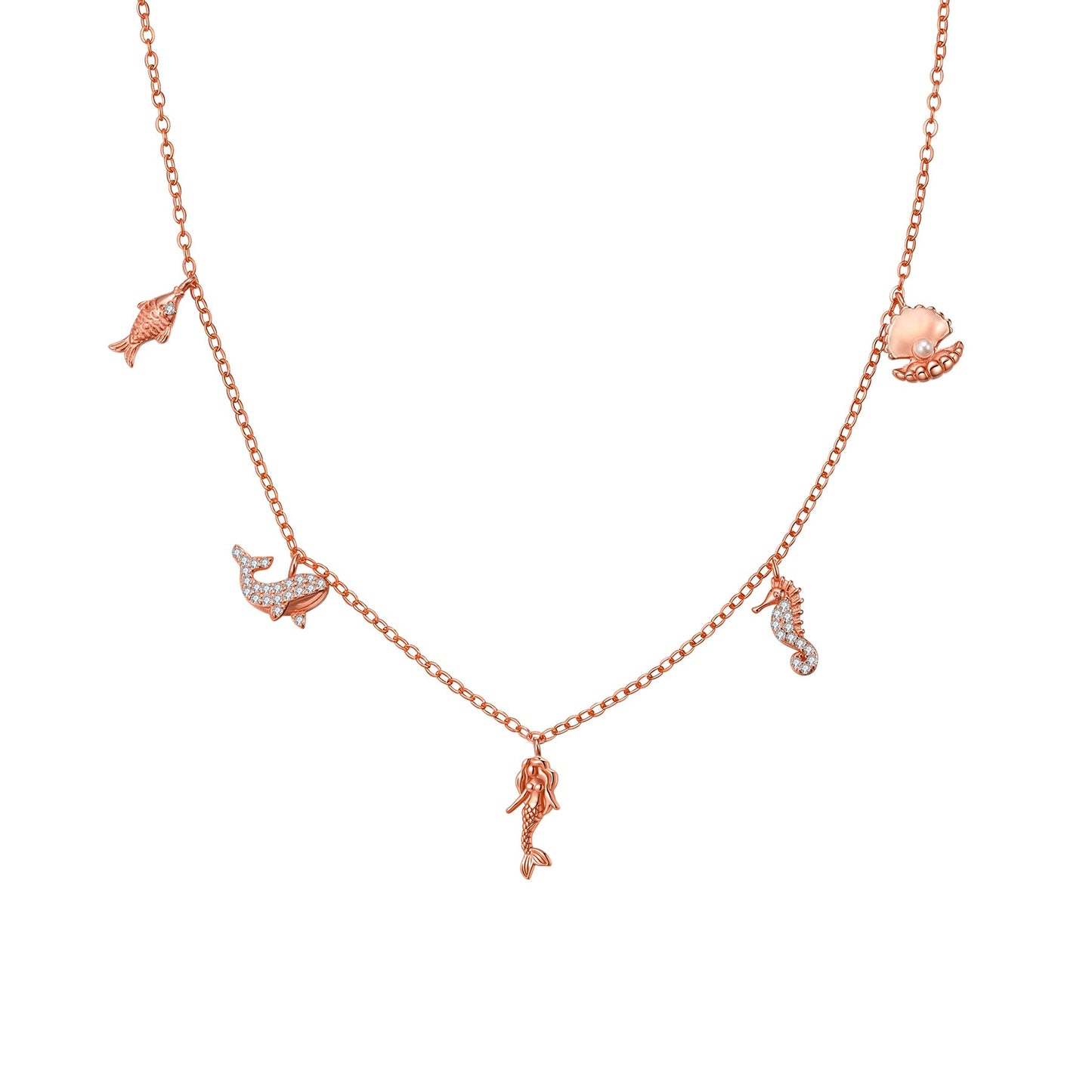 Ocean Charms Necklace Sterling Silver