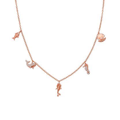 Ocean Charms Necklace Sterling Silver