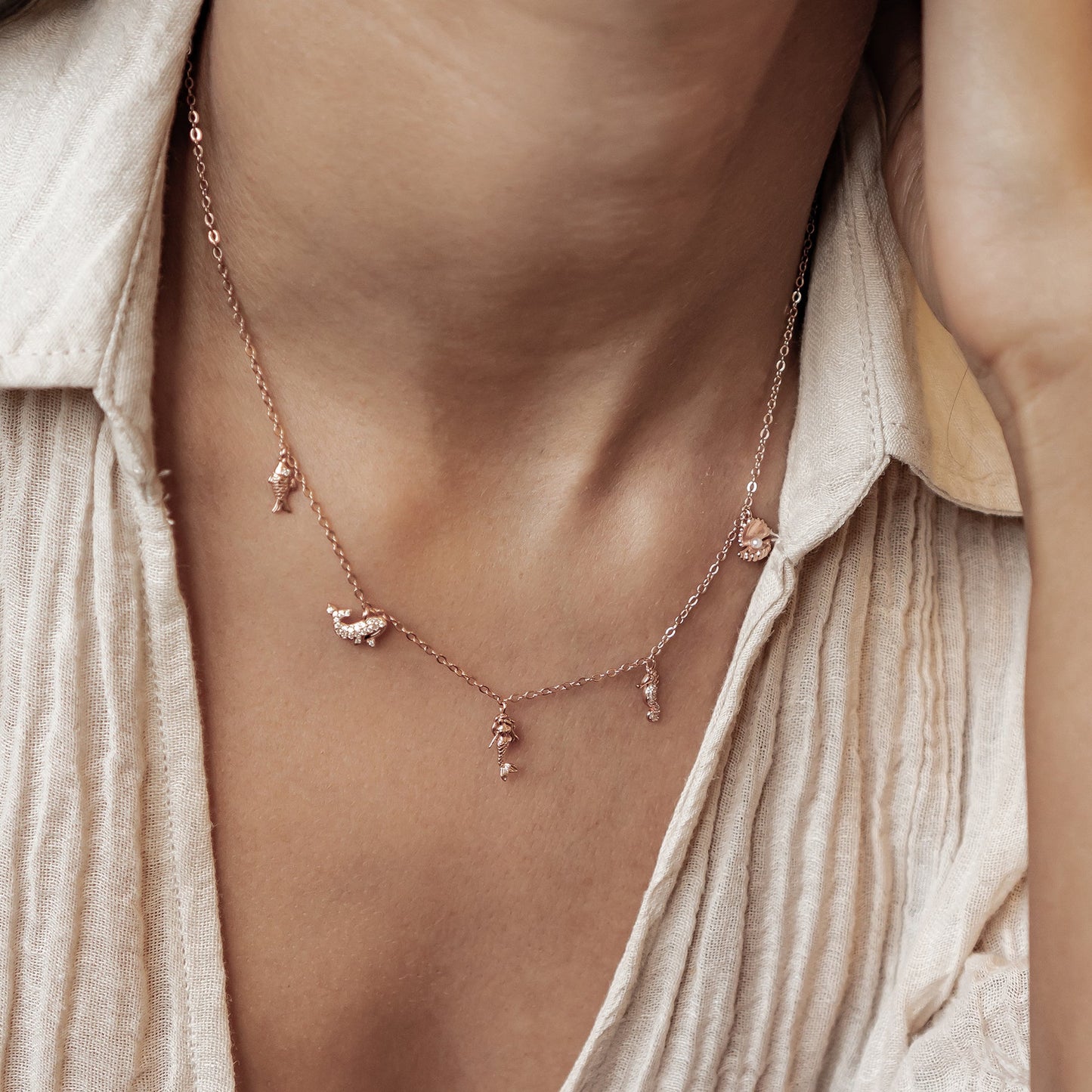 Ocean Charms Necklace Sterling Silver